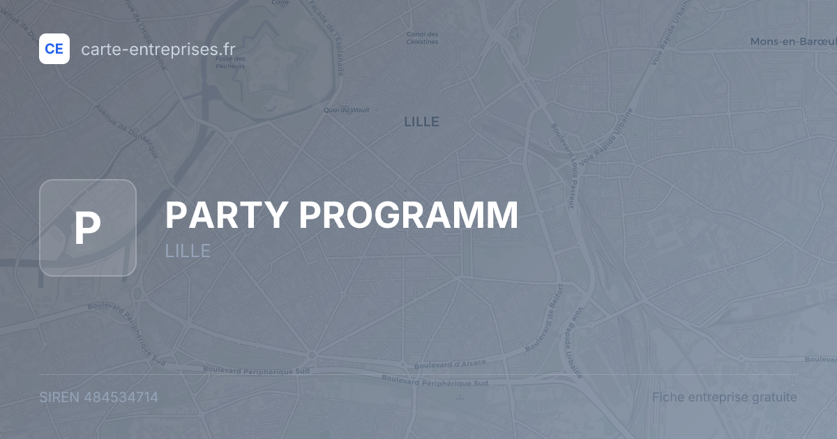 PARTY PROGRAMM — 484534714 — fiche entreprise