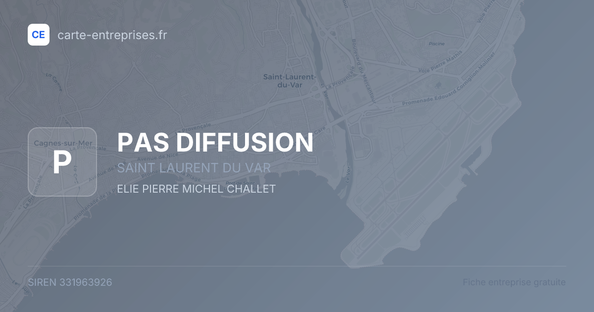 PAS DIFFUSION — 331963926 — fiche entreprise