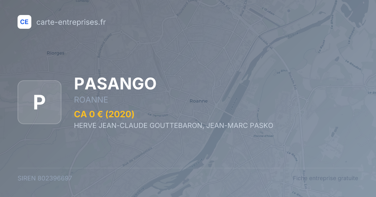 PASANGO — 802396697 — fiche entreprise