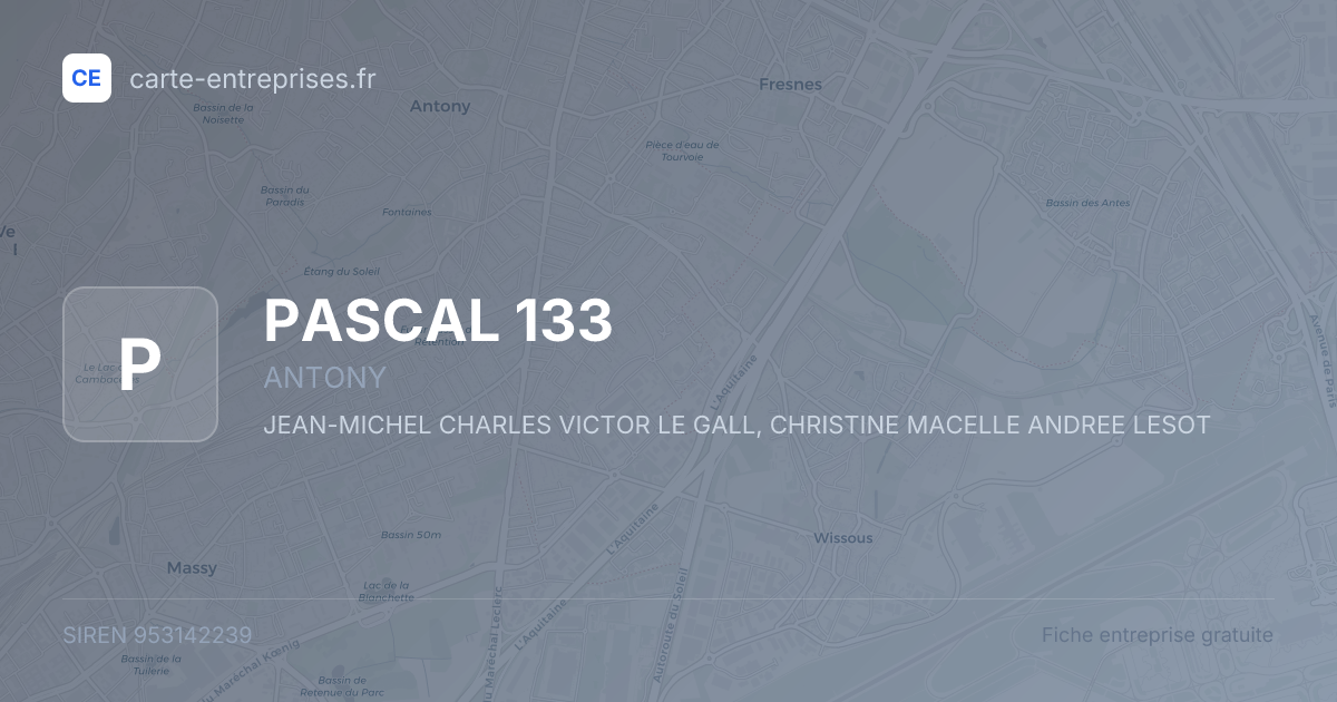 PASCAL 133 — 953142239 — fiche entreprise
