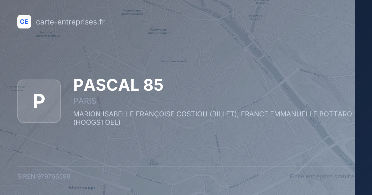 PASCAL 85 — 979766599 — fiche entreprise