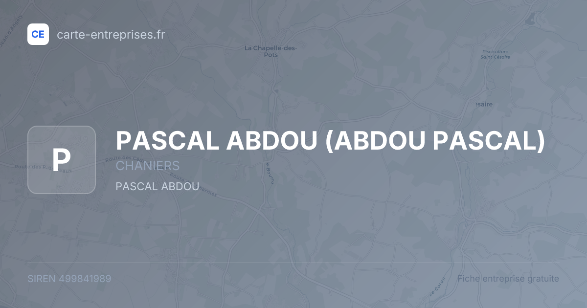 PASCAL ABDOU (ABDOU PASCAL) — 499841989 — fiche entreprise