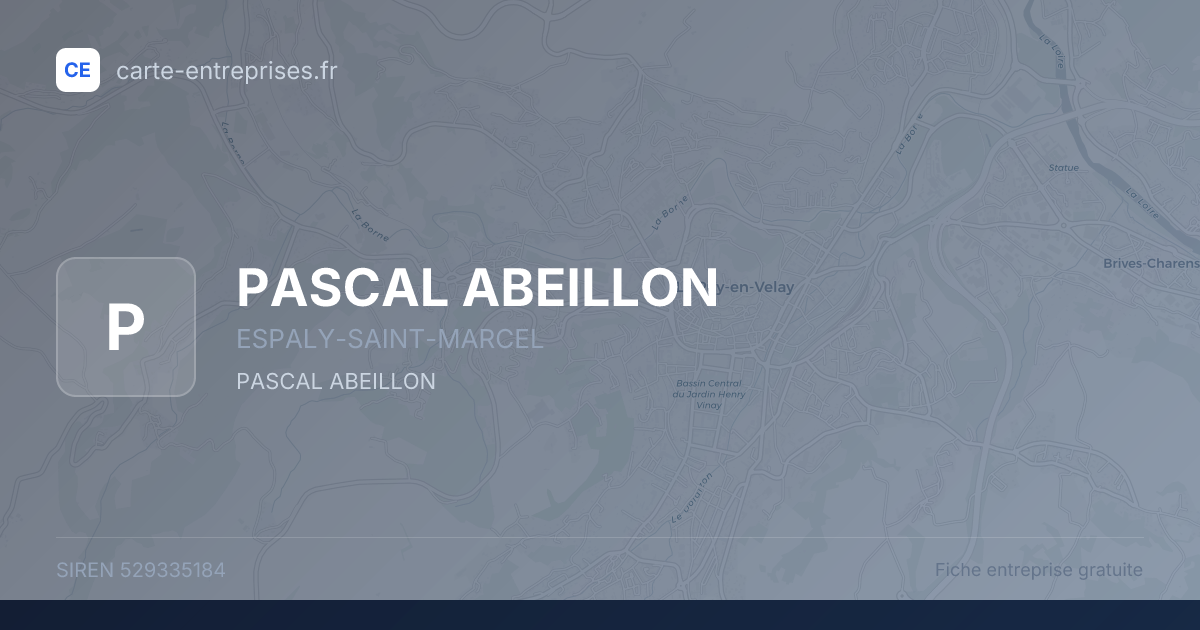 PASCAL ABEILLON — 529335184 — fiche entreprise