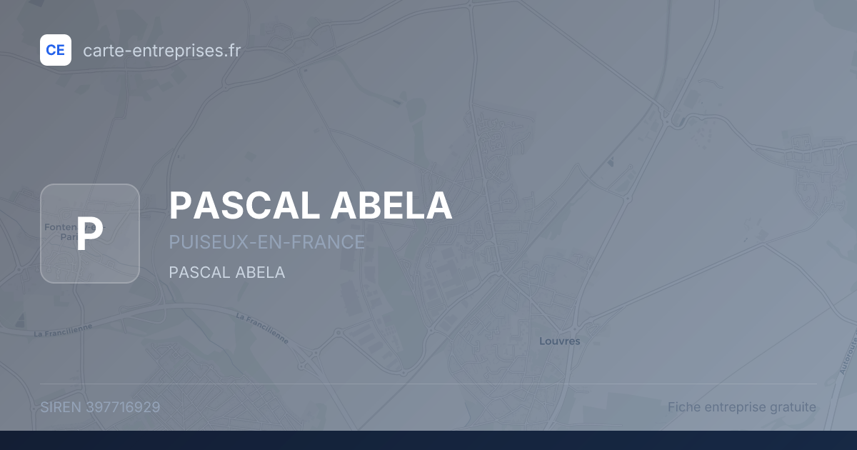 PASCAL ABELA — 397716929 — fiche entreprise
