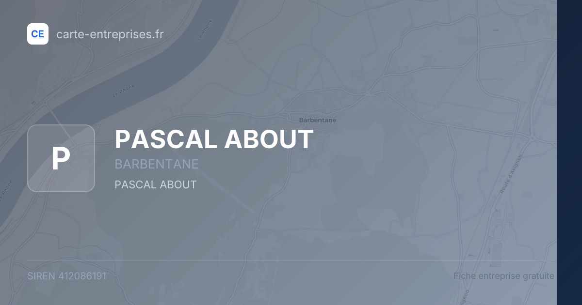 PASCAL ABOUT — 412086191 — fiche entreprise