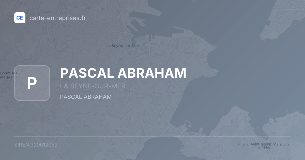 PASCAL ABRAHAM — 320012032 — fiche entreprise