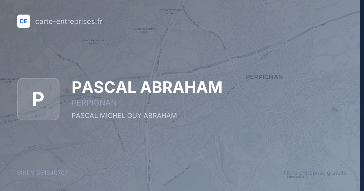 PASCAL ABRAHAM — 381540707 — fiche entreprise