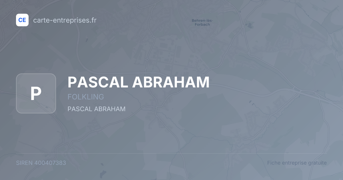 PASCAL ABRAHAM — 400407383 — fiche entreprise