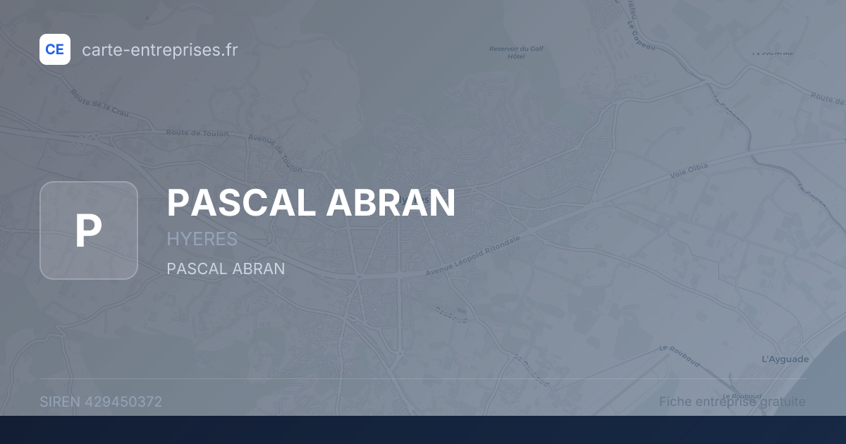 PASCAL ABRAN — 429450372 — fiche entreprise