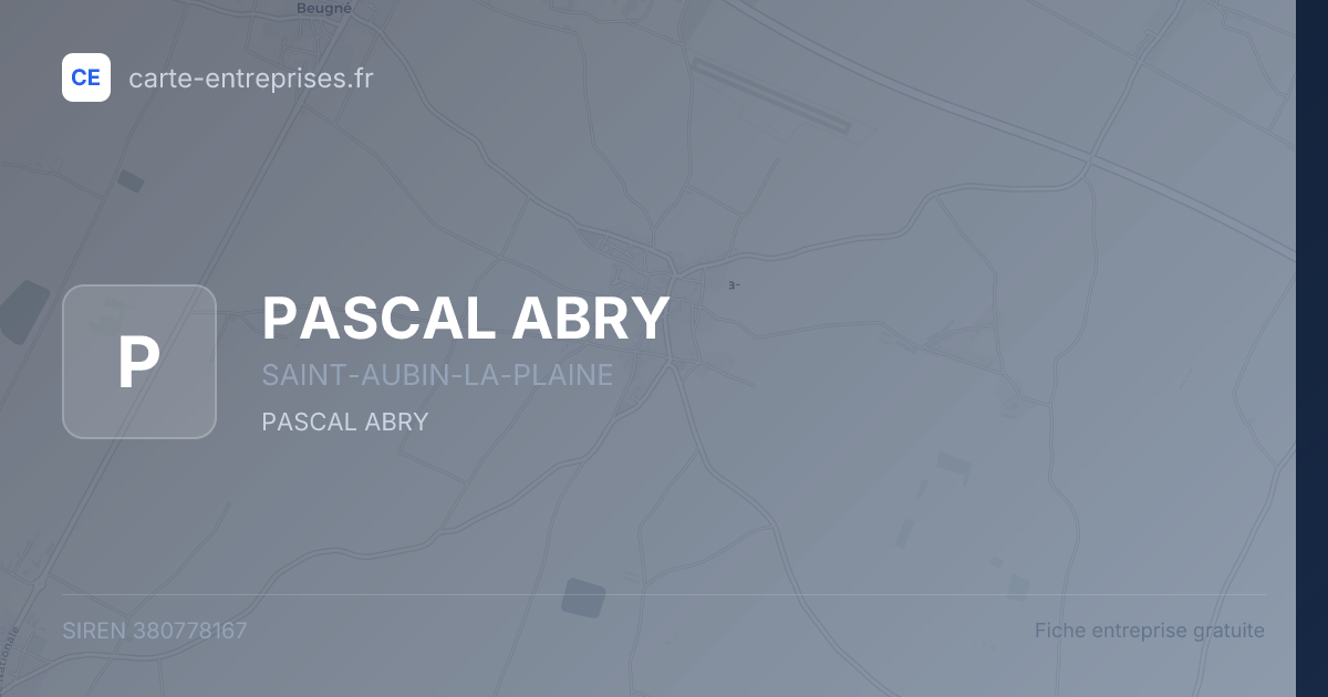 PASCAL ABRY — 380778167 — fiche entreprise