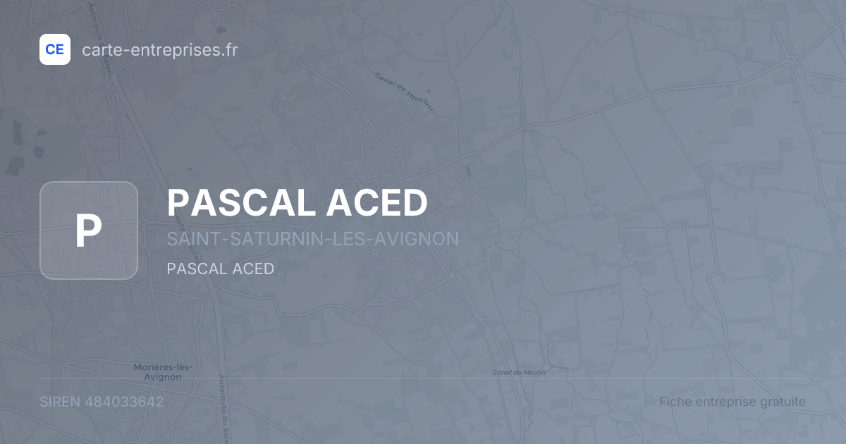 PASCAL ACED — 484033642 — fiche entreprise