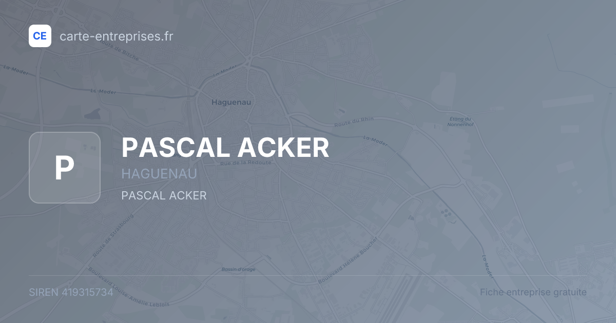 PASCAL ACKER — 419315734 — fiche entreprise
