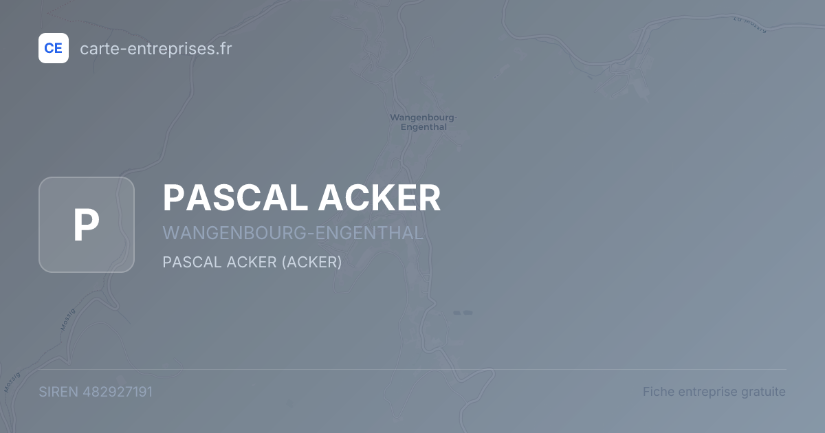 PASCAL ACKER — 482927191 — fiche entreprise