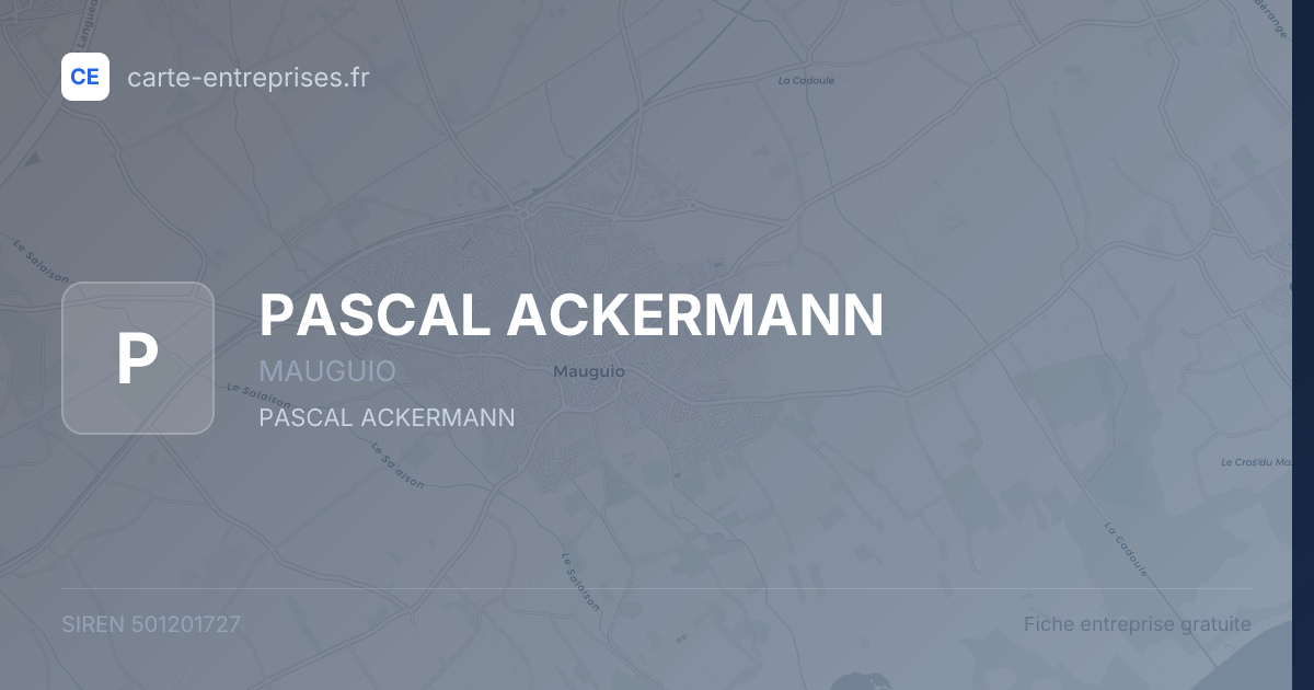 PASCAL ACKERMANN — 501201727 — fiche entreprise