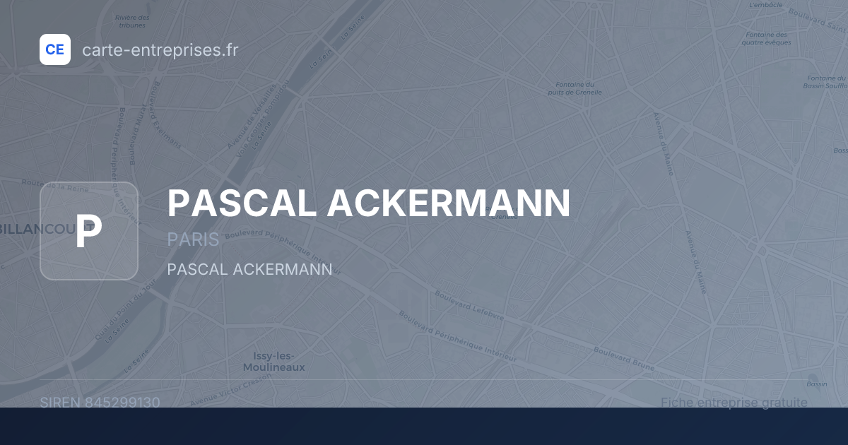 PASCAL ACKERMANN — 845299130 — fiche entreprise