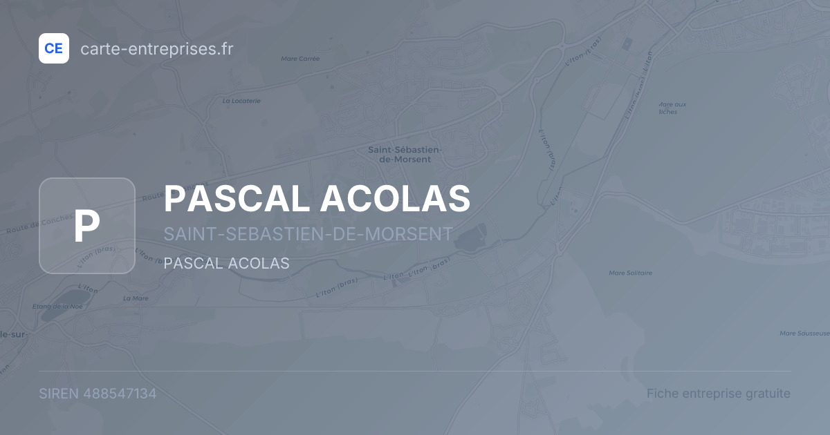 PASCAL ACOLAS — 488547134 — fiche entreprise