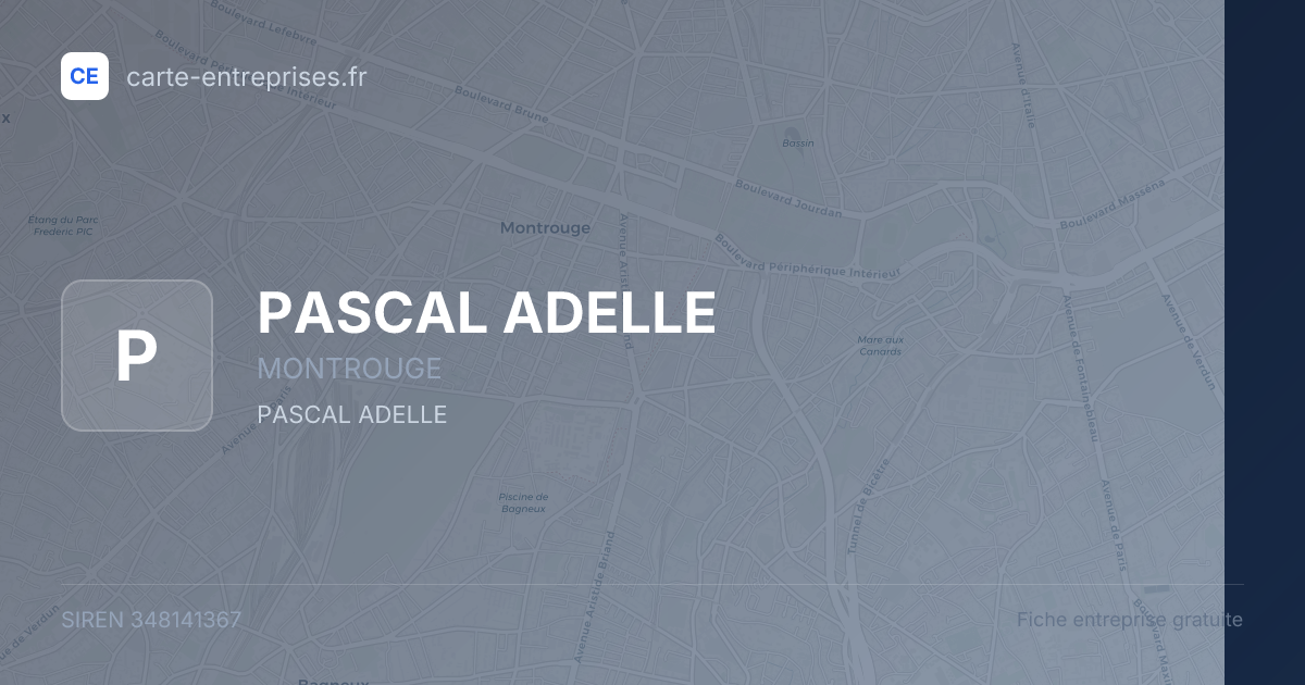 PASCAL ADELLE — 348141367 — fiche entreprise