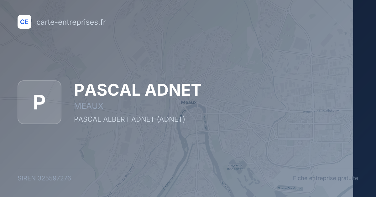 PASCAL ADNET — 325597276 — fiche entreprise