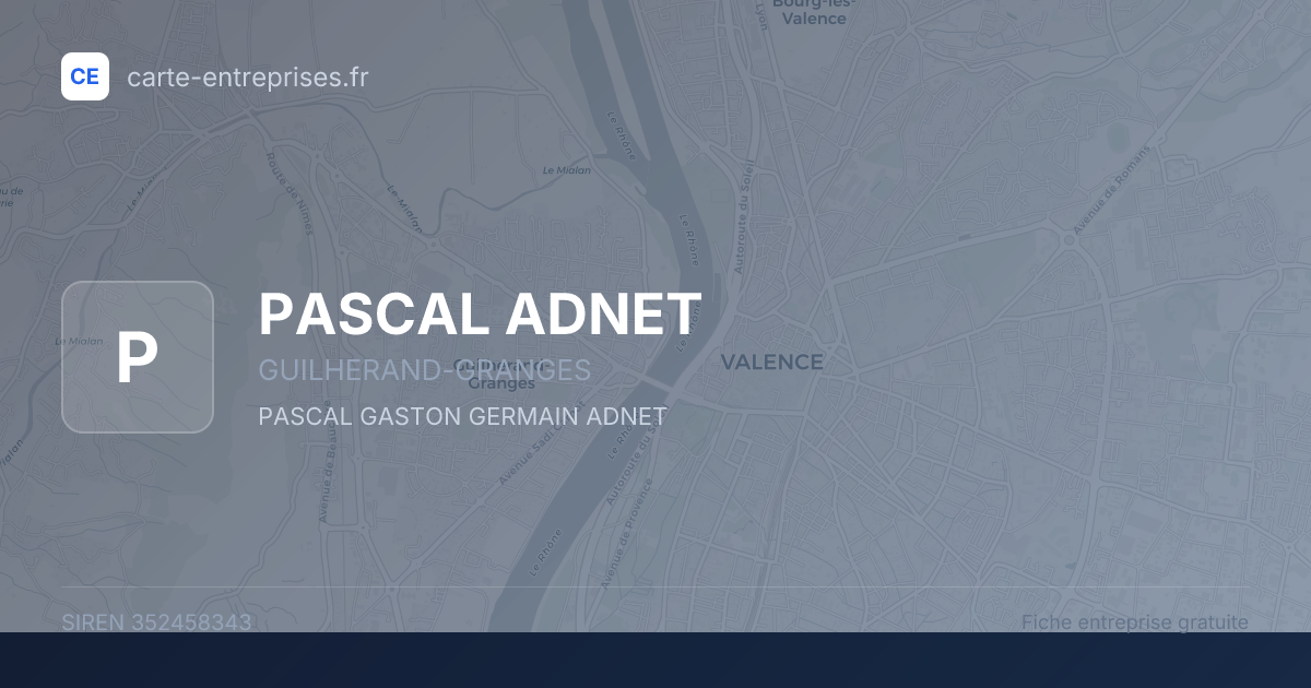 PASCAL ADNET — 352458343 — fiche entreprise