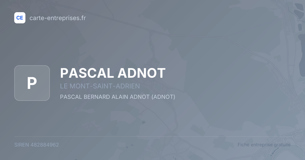 PASCAL ADNOT — 482884962 — fiche entreprise