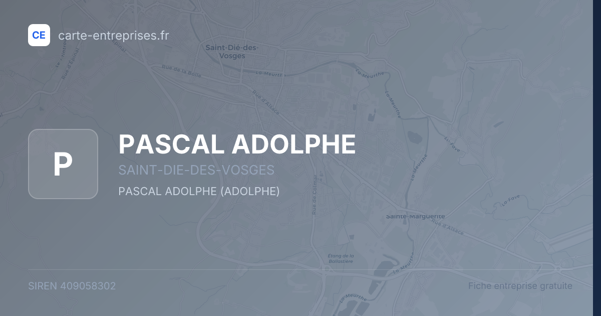 PASCAL ADOLPHE — 409058302 — fiche entreprise