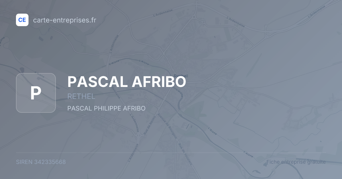 PASCAL AFRIBO — 342335668 — fiche entreprise