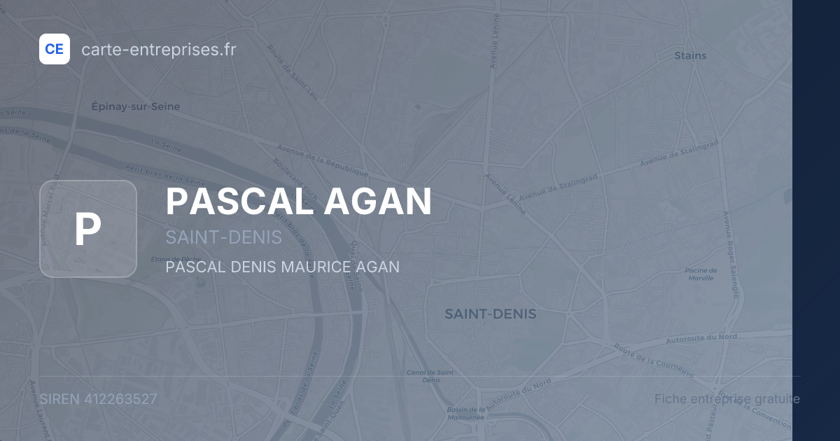 PASCAL AGAN — 412263527 — fiche entreprise
