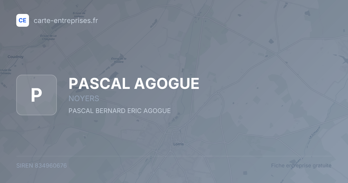 PASCAL AGOGUE — 834960676 — fiche entreprise
