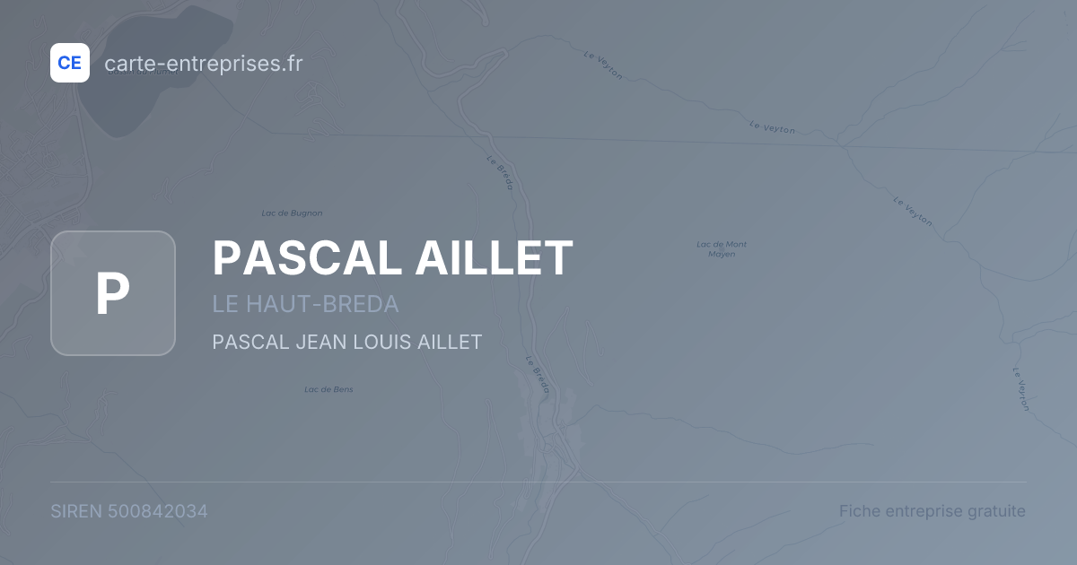 PASCAL AILLET — 500842034 — fiche entreprise