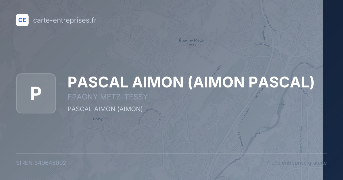 PASCAL AIMON (AIMON PASCAL) — 349645002 — fiche entreprise