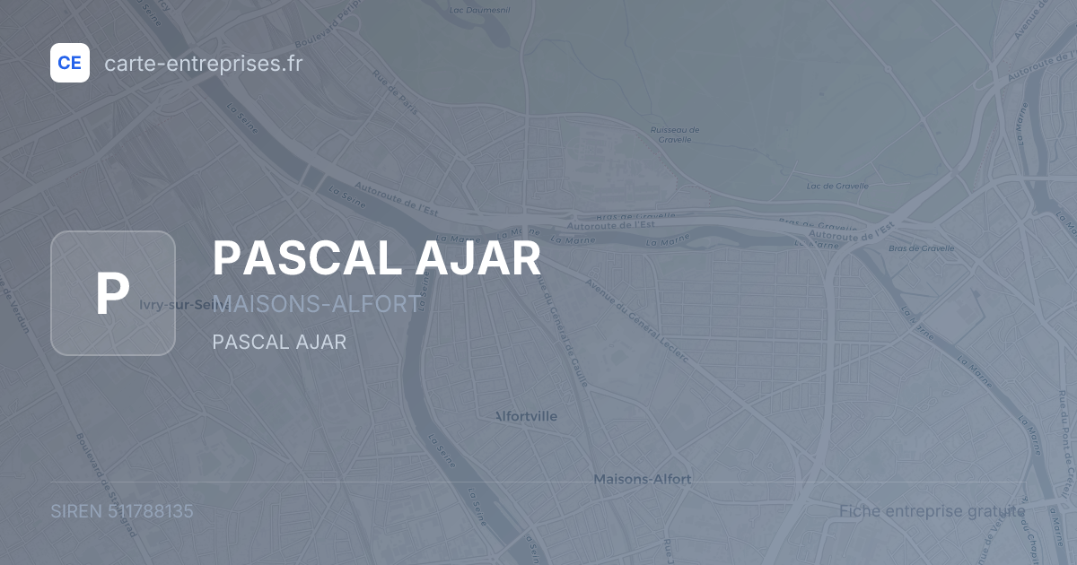 PASCAL AJAR — 511788135 — fiche entreprise