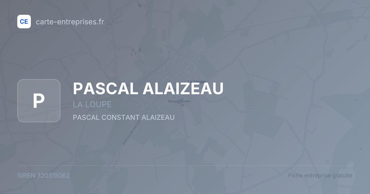 PASCAL ALAIZEAU — 320315062 — fiche entreprise