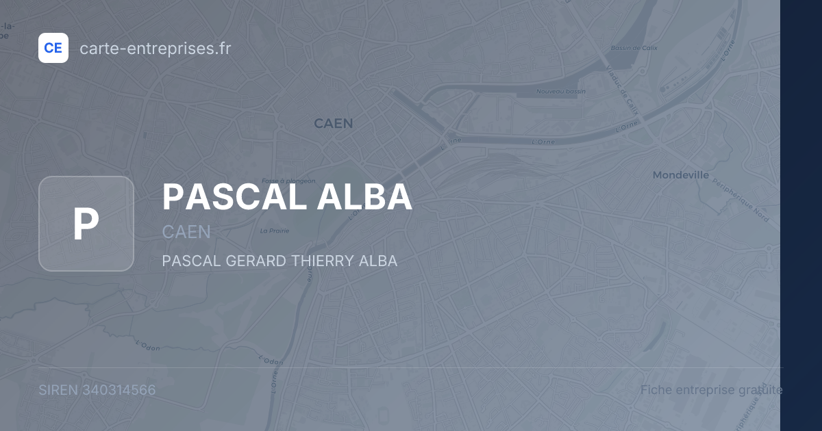 PASCAL ALBA — 340314566 — fiche entreprise