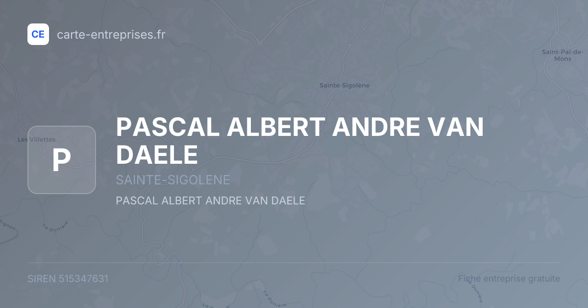 PASCAL ALBERT ANDRE VAN DAELE — 515347631 — fiche entreprise