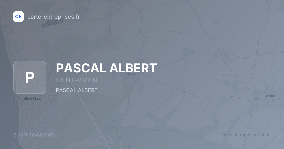 PASCAL ALBERT — 325883148 — fiche entreprise