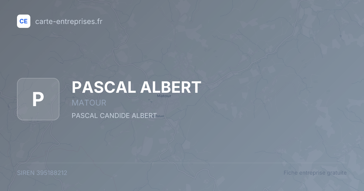 PASCAL ALBERT — 395188212 — fiche entreprise