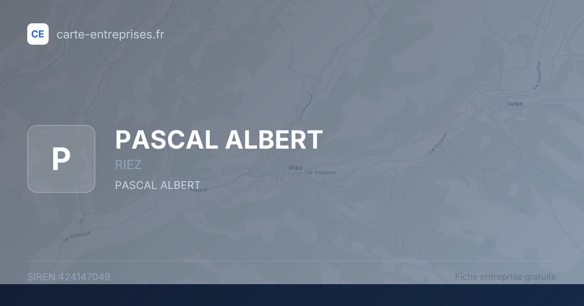 PASCAL ALBERT — 424147049 — fiche entreprise