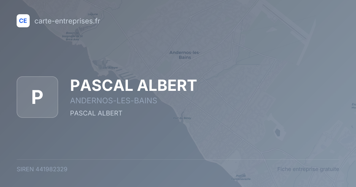 PASCAL ALBERT — 441982329 — fiche entreprise