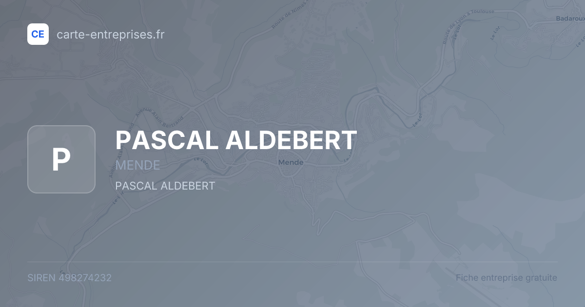 PASCAL ALDEBERT — 498274232 — fiche entreprise