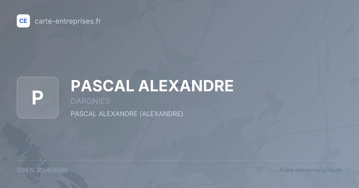 PASCAL ALEXANDRE — 319459566 — fiche entreprise