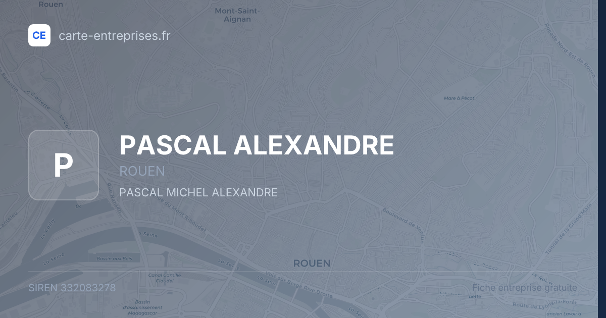 PASCAL ALEXANDRE — 332083278 — fiche entreprise