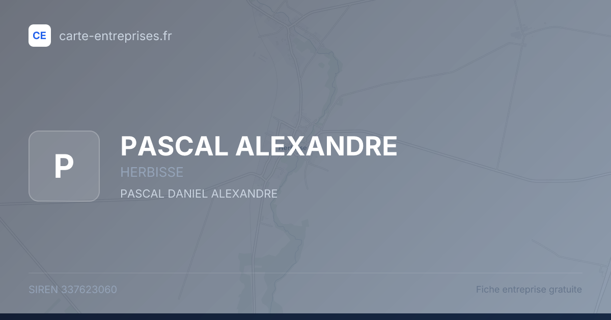 PASCAL ALEXANDRE — 337623060 — fiche entreprise