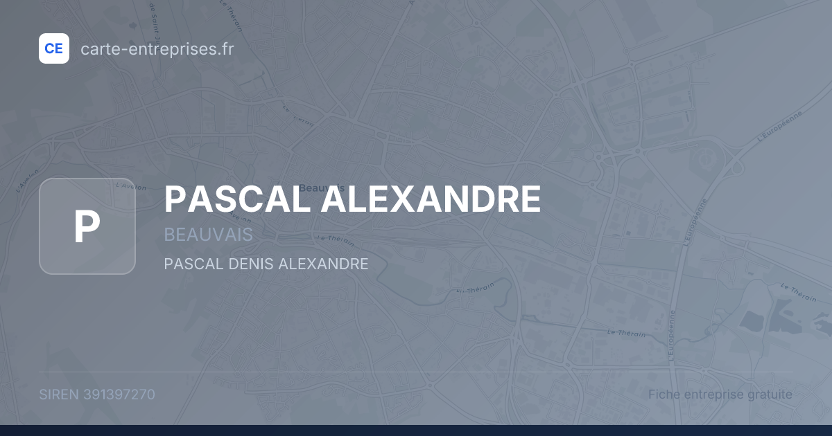 PASCAL ALEXANDRE — 391397270 — fiche entreprise
