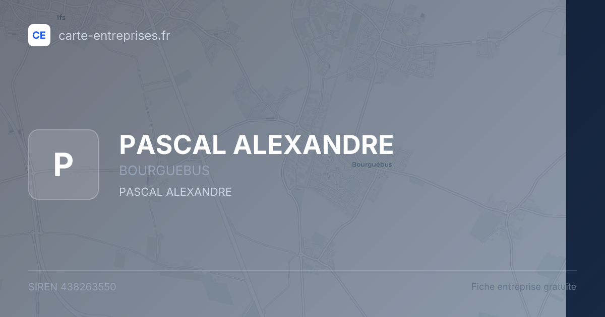 PASCAL ALEXANDRE — 438263550 — fiche entreprise