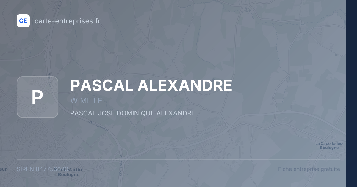 PASCAL ALEXANDRE — 847756020 — fiche entreprise