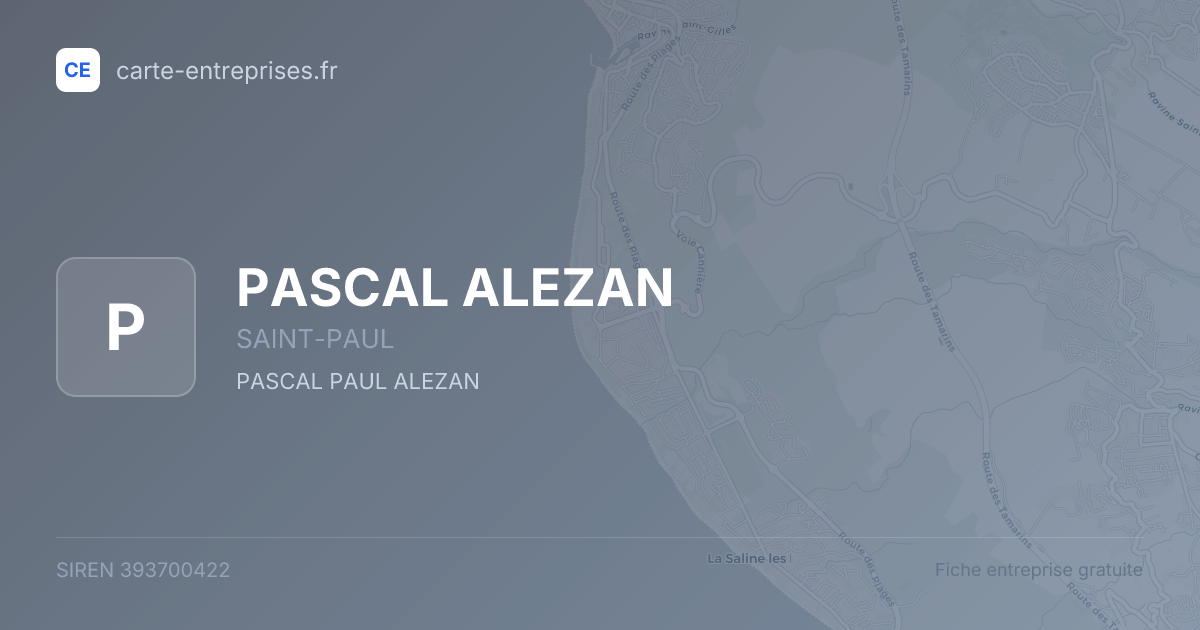 PASCAL ALEZAN — 393700422 — fiche entreprise
