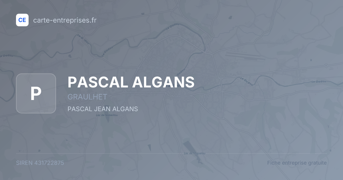 PASCAL ALGANS — 431722875 — fiche entreprise