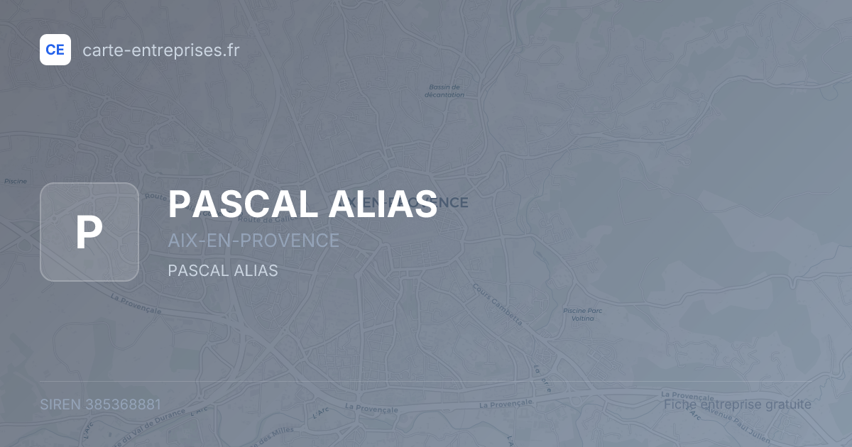 PASCAL ALIAS — 385368881 — fiche entreprise