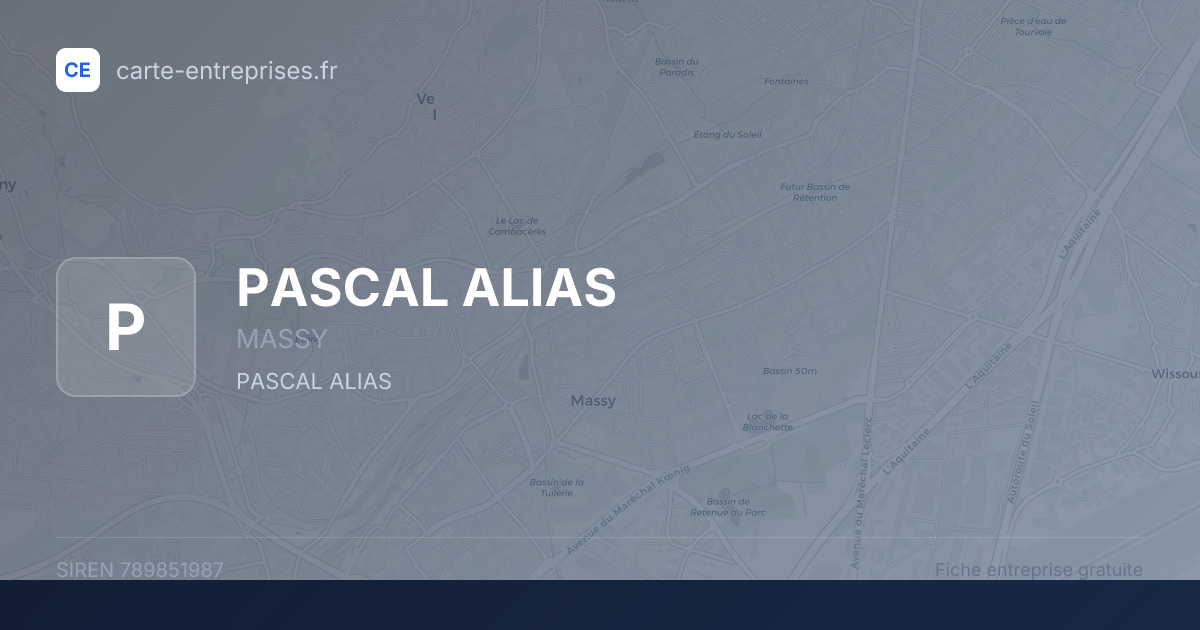 PASCAL ALIAS — 789851987 — fiche entreprise