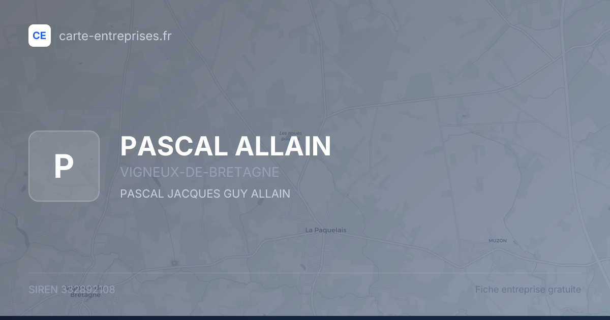 PASCAL ALLAIN — 332892108 — fiche entreprise